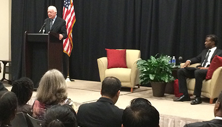 Jimmy Carter Speaking on Stage
